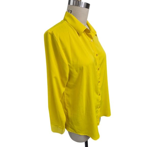 Bright Yellow Blouse Sz XL - Picture 4 of 7
